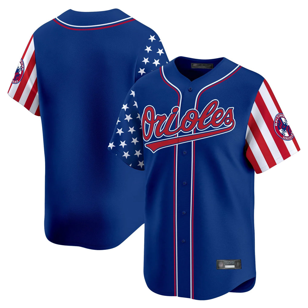 Baltimore Orioles Royal HeidiMiller Independence Day Vapor Premier Limited Home Game Blank Player Stitched Jerseys