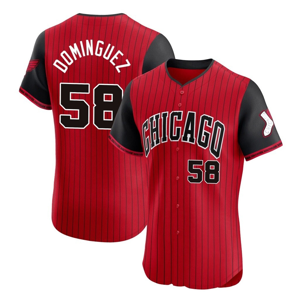 Chicago White Sox #58 Seranthony Dominguez Player Red HeidiMiller City Connect Limited Elite Home Stitched Jerseys