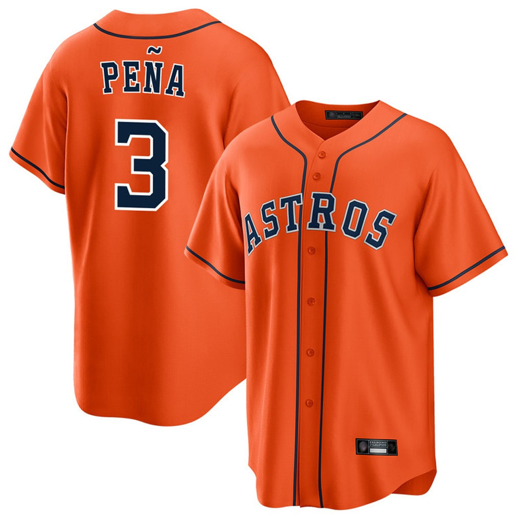 Houston Astros #3 Jeremy Pena Player Orange HeidiMiller Home Game Stitched Jerseys
