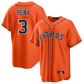 Houston Astros #3 Jeremy Pena Player Orange HeidiMiller Home Game Stitched Jerseys
