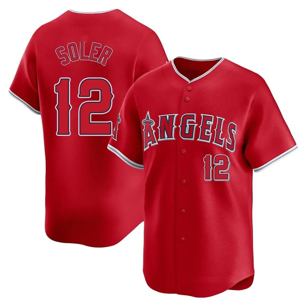 Los Angeles Angels #12 Jorge Soler Player Red HeidiMiller Home Limited Stitched Jerseys
