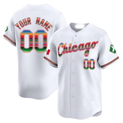 Custom Chicago White Sox Mexico Vapor Premier Limited Jersey V3- All Stitched-White HeidiMiller