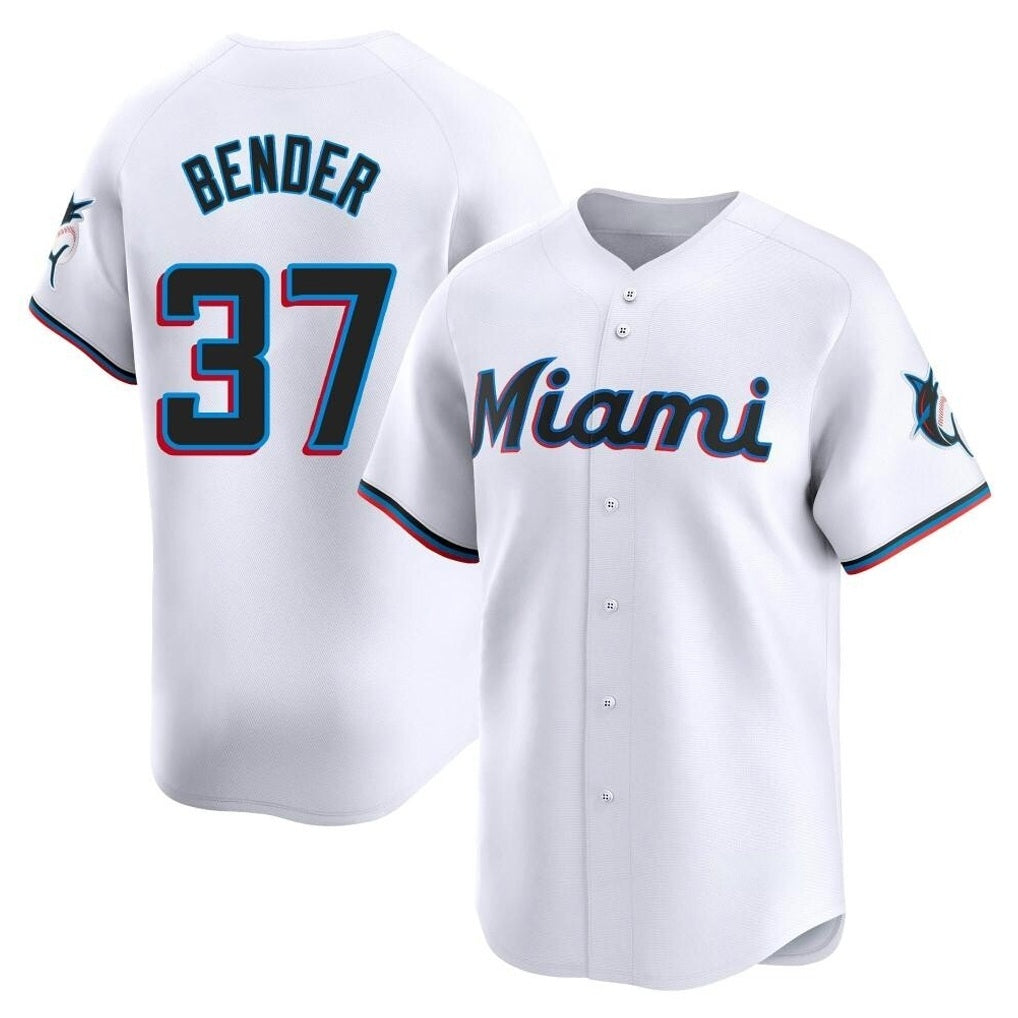 Miami Marlins #37 Anthony Bender Player White HeidiMiller Home Limited Stitched Jerseys