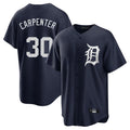 Detroit Tigers #30 Kerry Carpenter Player Navy HeidiMiller Game Home Stitched Jerseys