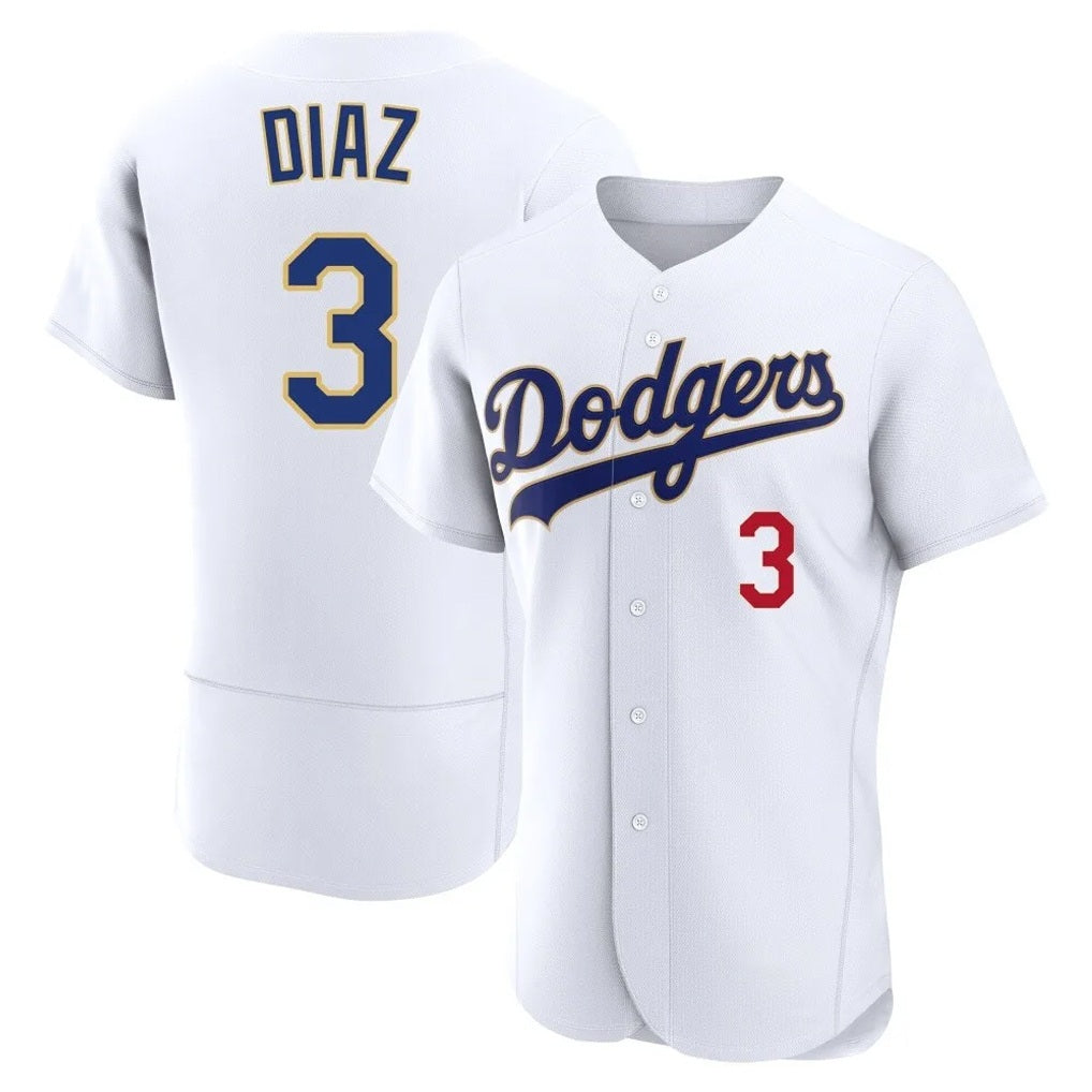 Los Angeles Dodgers #3 Edwin D¨ªaz Player Gold White HeidiMiller 2026 Collection Stadium Limited Elite Stitched Jerseys