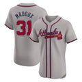 Atlanta Braves #31 Greg Maddux Player Gray HeidiMiller Limited Elite Home Game Stitched Jerseys