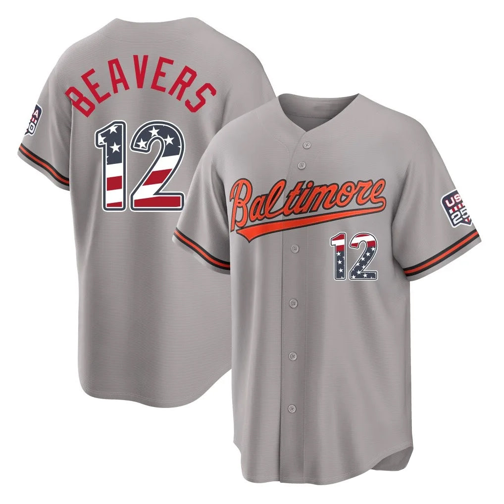 Baltimore Orioles #12 Dylan Beavers Player Gray HeidiMiller USA 250 Fourth of July Home Game Stitched Jerseys