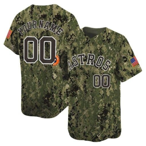 Custom Houston Astros USMC Alternate Vapor Premier Limited Jersey ¨C All Stitched-Green HeidiMiller