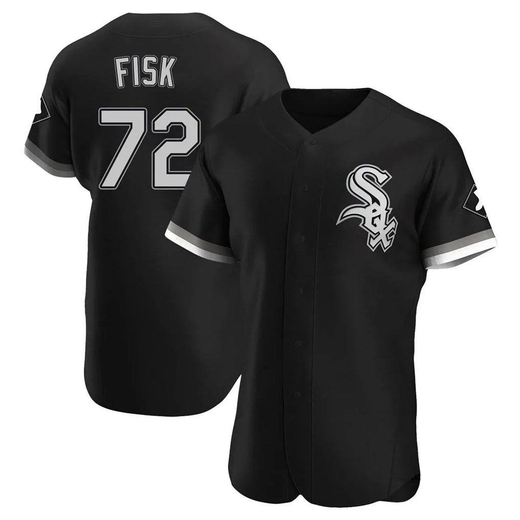 Chicago White Sox #72 Carlton Fisk Player Black HeidiMiller Limited Elite Home Stitched Jerseys