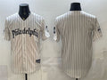 Philadelphia Phillies Blank Cream HeidiMiller Pinstripe Gothic Vapor Limited Stitched Jersey