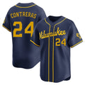 Milwaukee Brewers #24 William Contreras Player Navy HeidiMiller Home Limited Stitched Jerseys