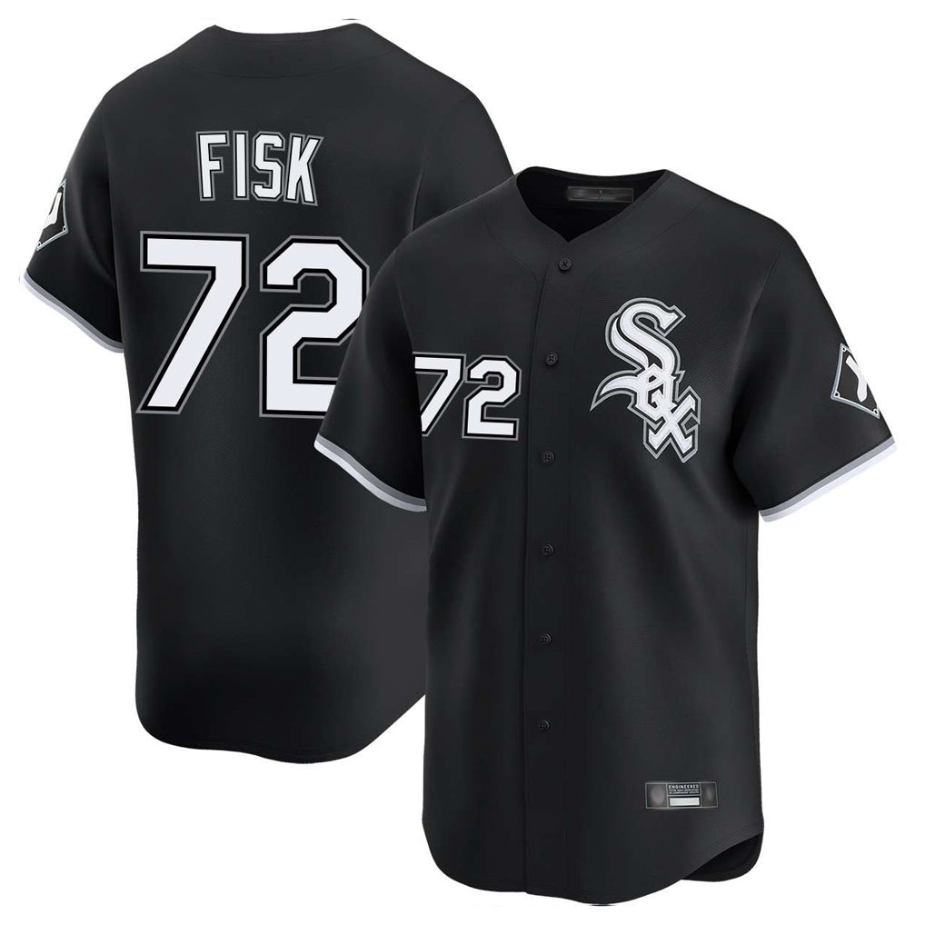 Chicago White Sox #72 Carlton Fisk Player Black HeidiMiller Limited Home Stitched Jerseys