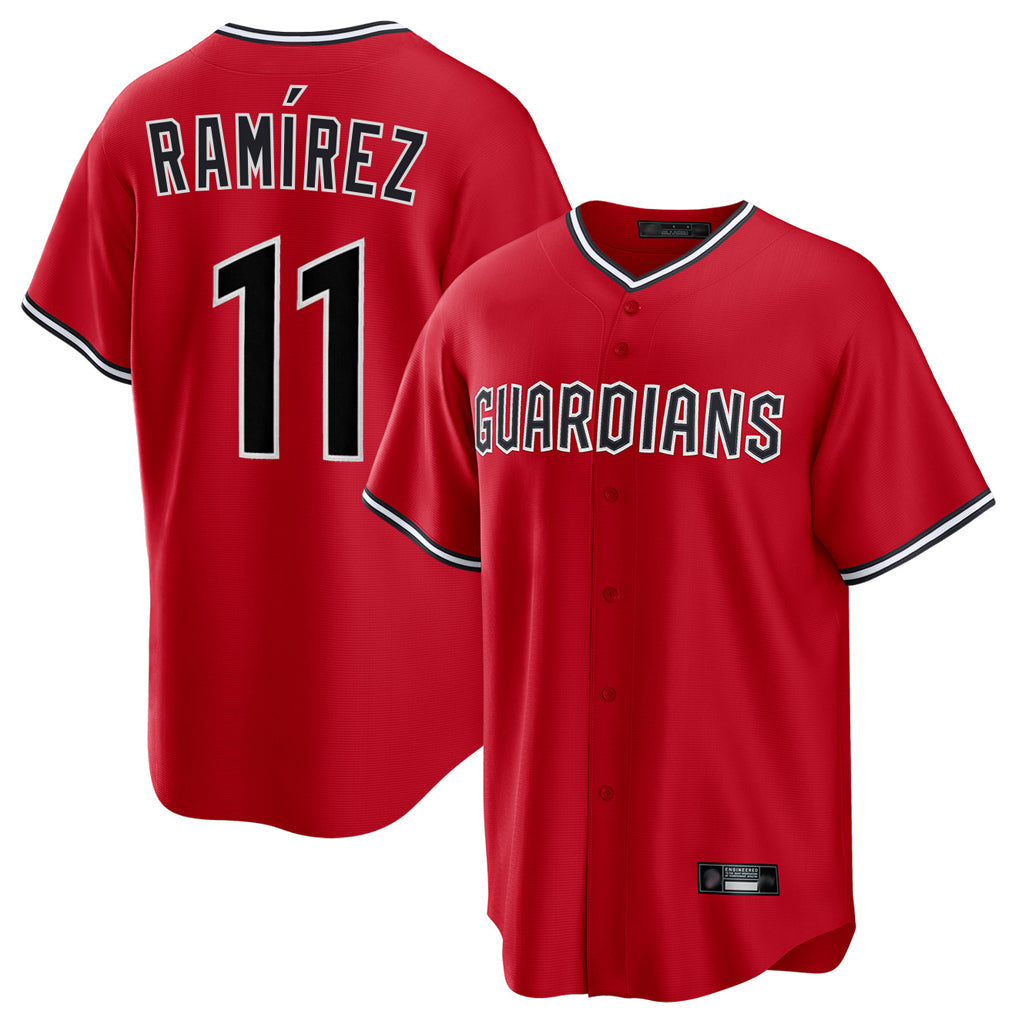 Cleveland Guardians #11 Jose Ramirez Player Red HeidiMiller Home Game Stitched Jerseys