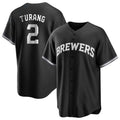 Milwaukee Brewers #2 Brice Turang Player Black HeidiMiller Game Home Stitched Jerseys