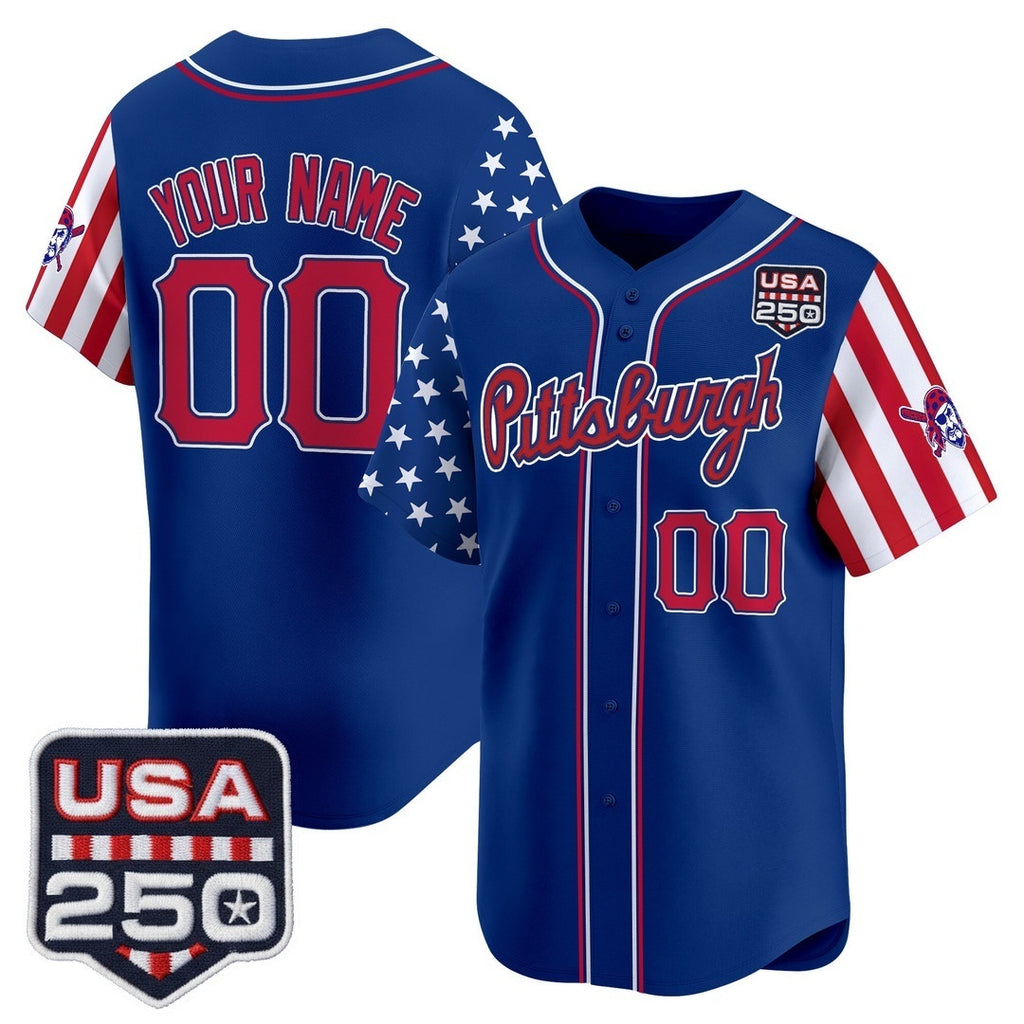 Custom Pittsburgh Pirates America 250 Edition Vapor Premier Limited Royal HeidiMiller Stitched Jerseys