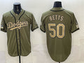 Los Angeles Dodgers #50 Mookie Betts Olive HeidiMiller 2026 Armed Forces Day Stitched Jersey 2