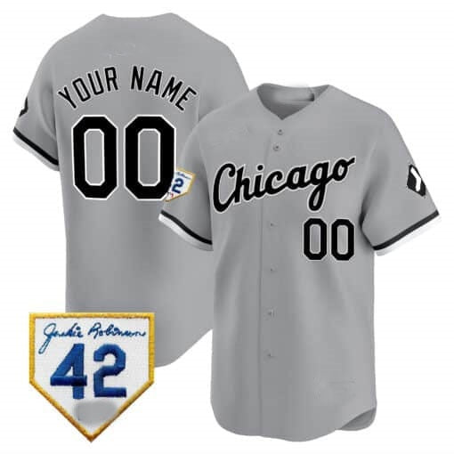 Custom Chicago White Sox 2024 Jackie Robinson Patch Vapor Premier Limited Jersey ¨C Gray HeidiMiller