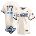 Los Angeles Dodgers #17 Shohei Ohtani Player Cream HeidiMiller World Series City Connect Limited Home Stitched Jerseys