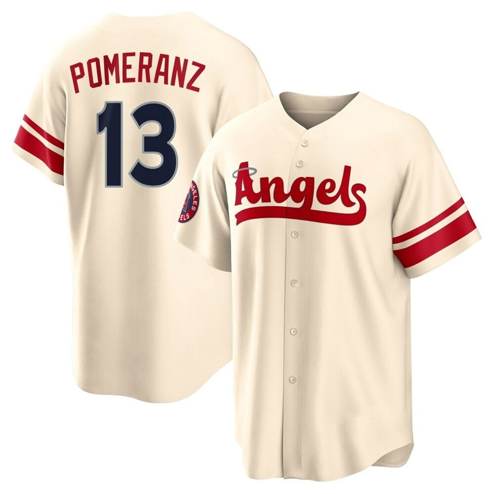 Los Angeles Angels #13 Drew Pomeranz Player Cream HeidiMiller City Connect Home Stitched Jerseys