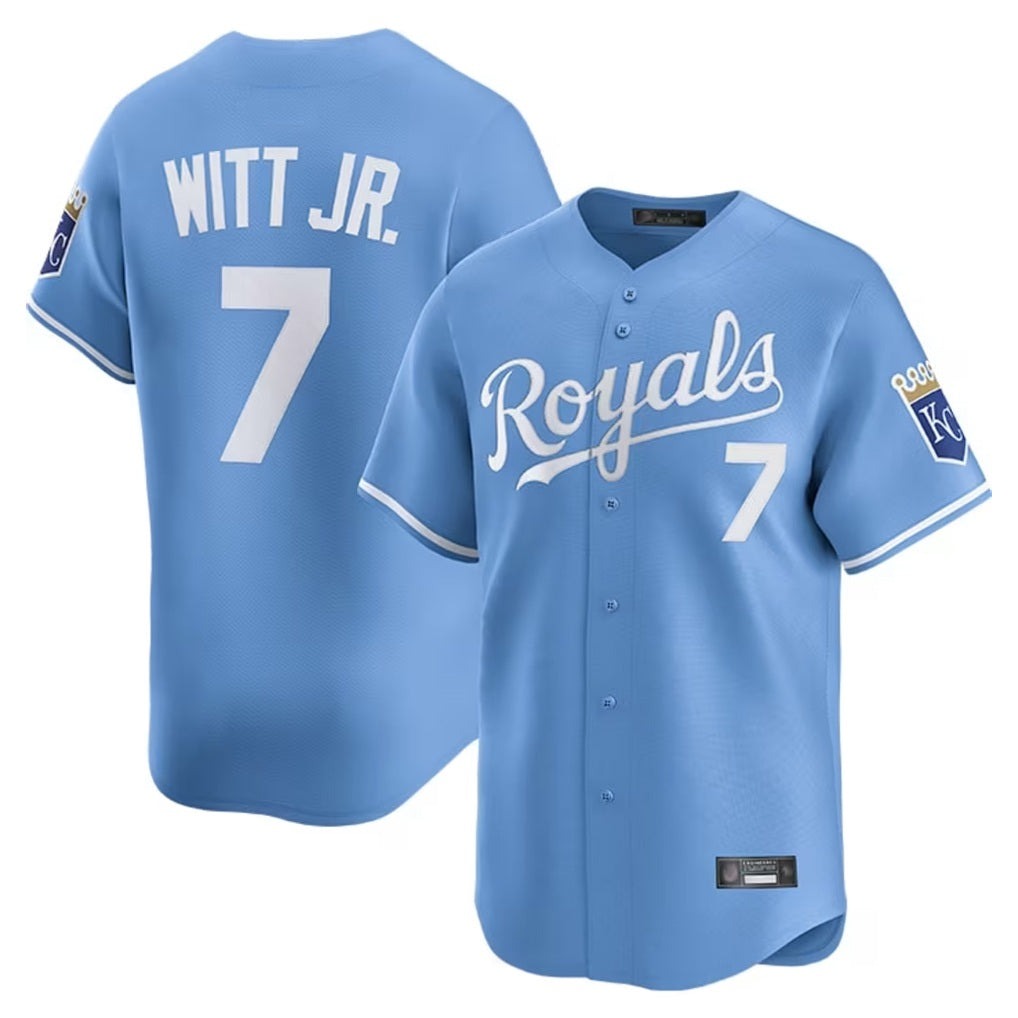 Kansas City Royals #7 Bobby Witt Jr. Player Light Blue HeidiMiller Alt Limited Home Stitched Jerseys