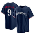 Minnesota Twins #9 Trevor Larnach Player Navy HeidiMiller Replica Alternate Home Stitched Jerseys