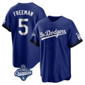 Los Angeles Dodgers #5 Freddie Freeman Player Royal HeidiMiller World Series Meet City Connect Home Game Stitched Jerseys