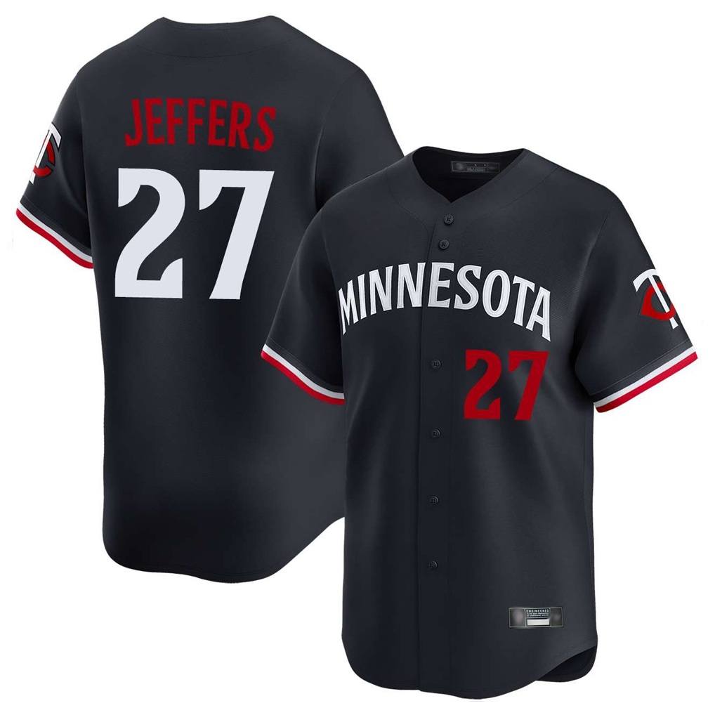 Minnesota Twins #27 Ryan Jeffers Player Navy HeidiMiller Home Limited Stitched Jerseys
