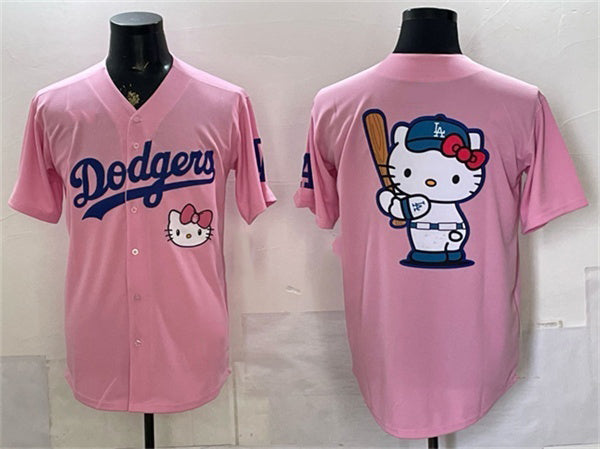 Los Angeles Dodgers Team Big Logo Pink HeidiMiller 2025 Hello Kitty Vapor Limited Stitched Jersey
