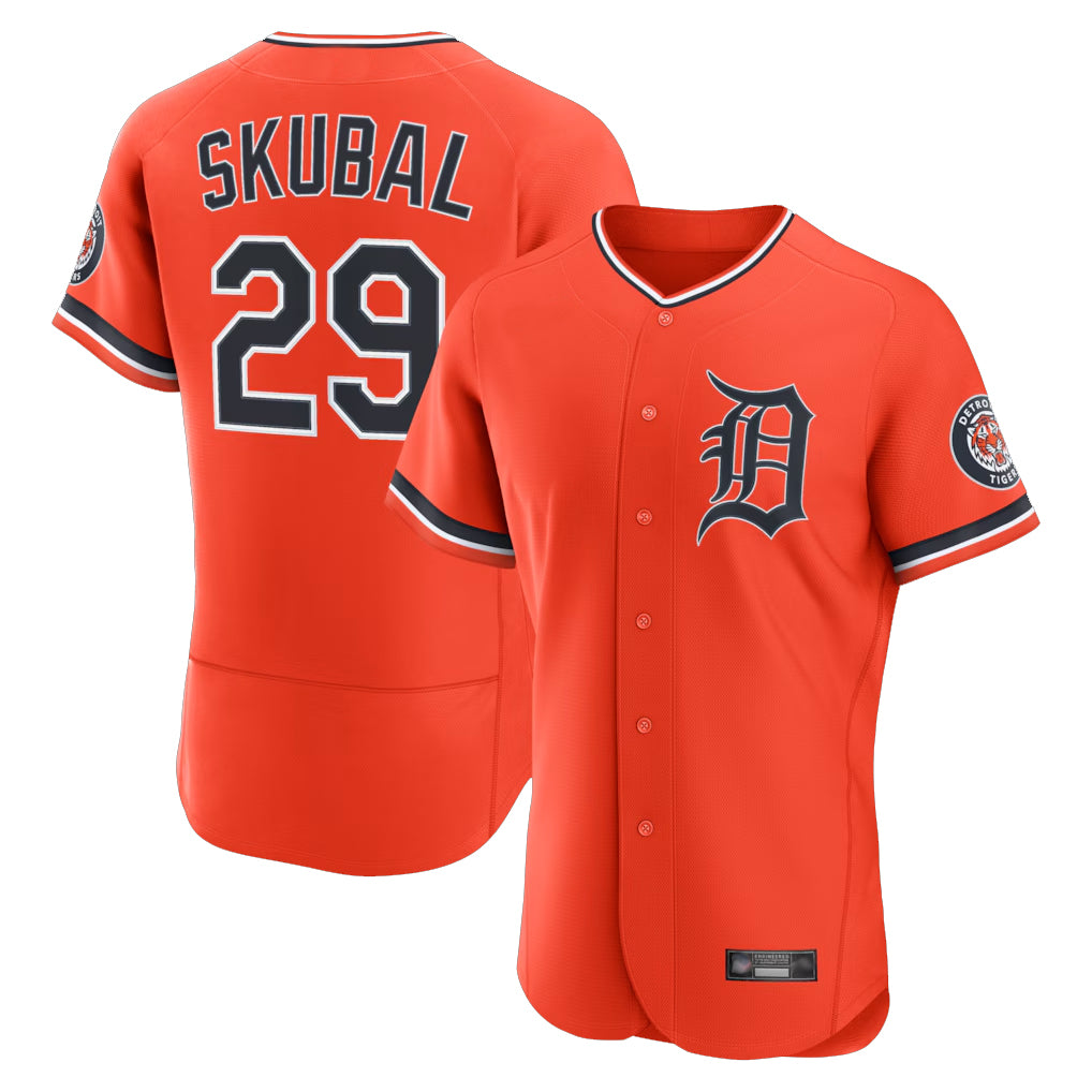 Detroit Tigers #29 Tarik Skubal Player Orange HeidiMiller Limited Elite Home Stitched Jerseys