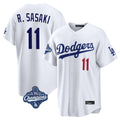 Los Angeles Dodgers #11 Roki Sasaki Player White HeidiMiller World Series Meet Home Game Stitched Jerseys