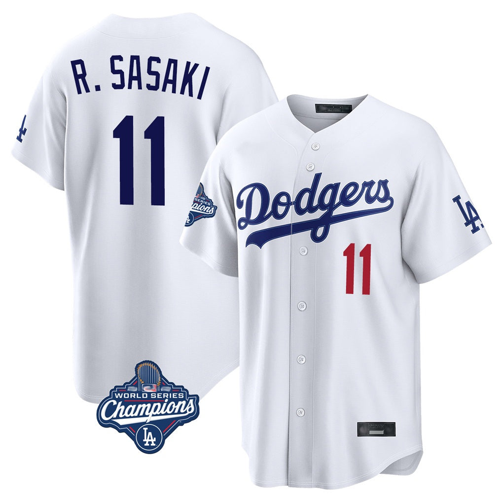 Los Angeles Dodgers #11 Roki Sasaki Player White HeidiMiller World Series Meet Home Game Stitched Jerseys