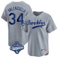 Los Angeles Dodgers #34 Fernando Valenzuela Player Gray HeidiMiller World Series Meet Game Limited Home Stitched Jerseys