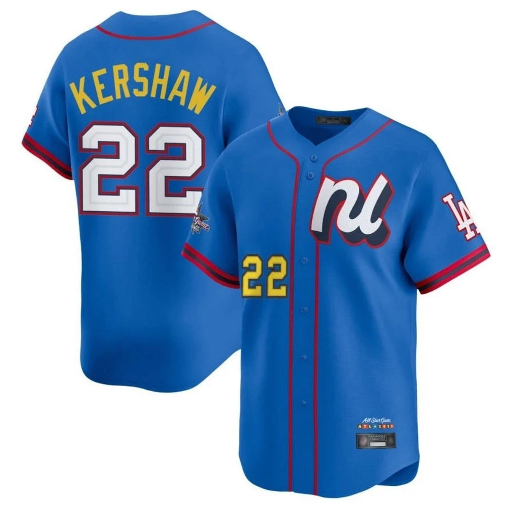 Los Angeles Dodgers #22 Clayton Kershaw Player Blue HeidiMiller All-Star Limited Home Stitched Jerseys