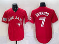 Toronto Blue Jays #7 Kazuma Okamoto Red HeidiMiller 50 Seasons Patch Stitched Jersey