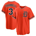 Detroit Tigers #3 Alan Trammell Player Orange HeidiMiller Home Game Stitched Jerseys