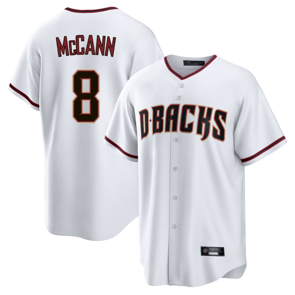 Arizona Diamondbacks #8 James McCann Player White HeidiMiller Home Game Stitched Jerseys