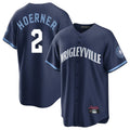 Chicago Cubs #2 Nico Hoerner Player Navy HeidiMiller City Connect Home Game Stitched Jerseys