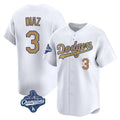 Los Angeles Dodgers #3 Edwin D¨ªaz Player Gold HeidiMiller World Series Meet Collection Limited Home Stitched Jerseys