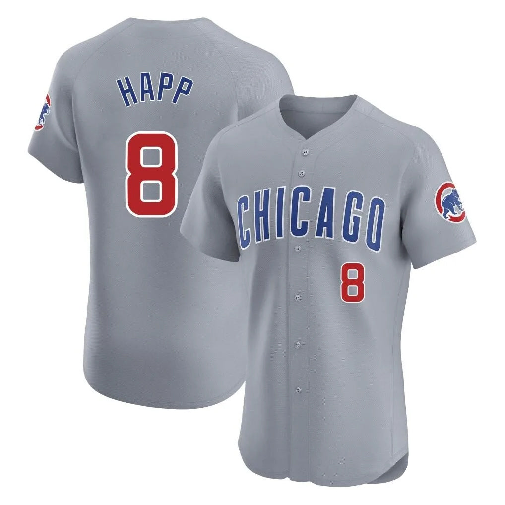 Chicago Cubs #8 Ian Happ Player Gray HeidiMiller Road Limited Elite Home Stitched Jerseys