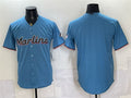 Miami Marlins Blank Blue HeidiMiller Cool Base Stitched Jersey
