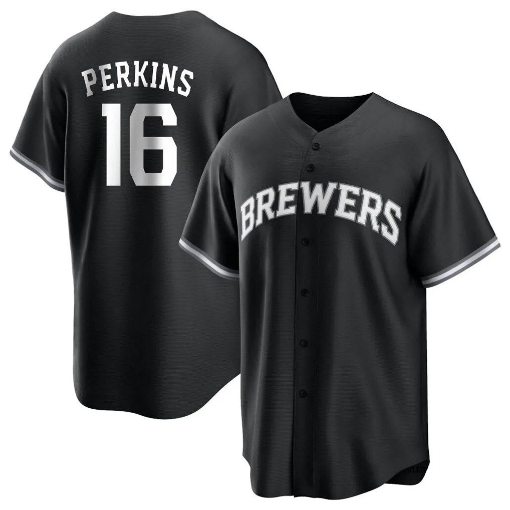 Milwaukee Brewers #16 Blake Perkins Player Black HeidiMiller Game Home Stitched Jerseys