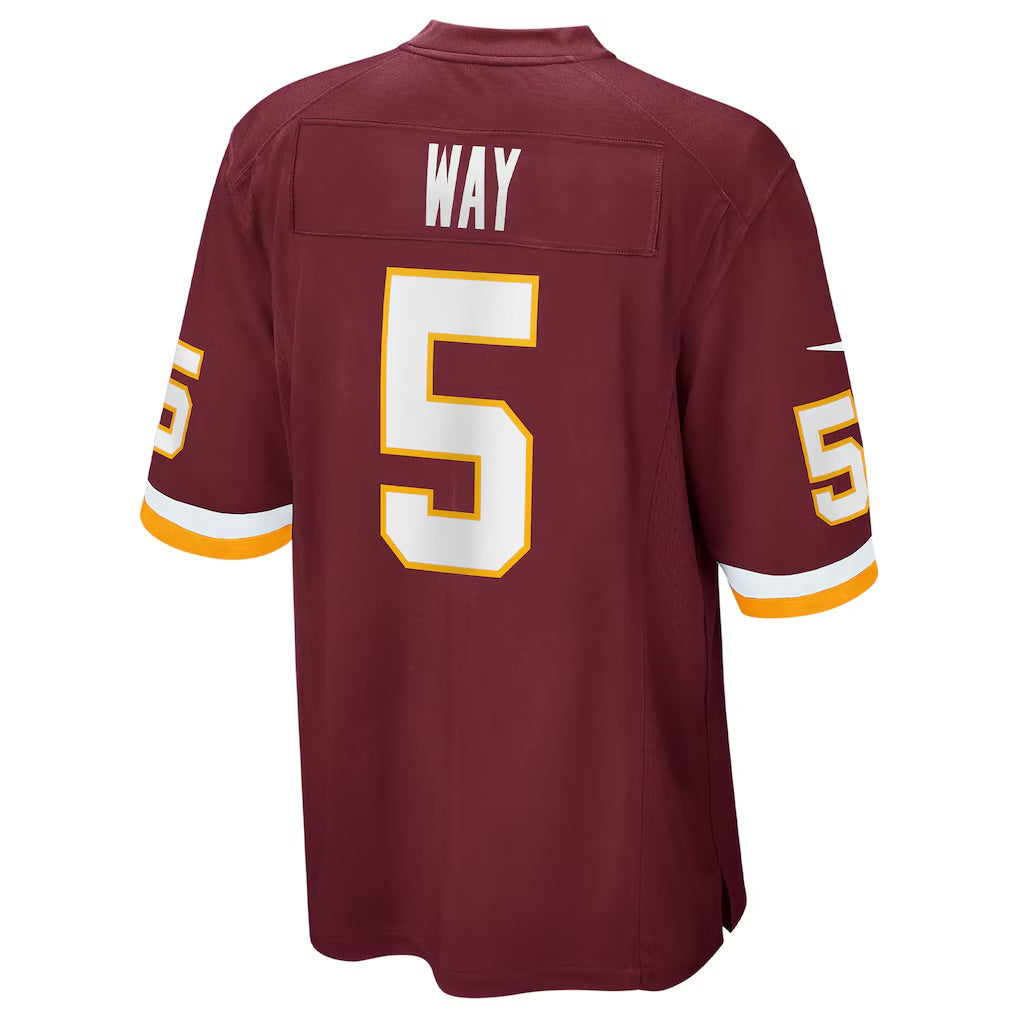W.Football Team #5 Tress Way Game Jersey - Burgundy HeidiMiller