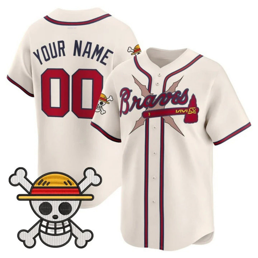 Custom Atlanta Braves x One Piece Cream HeidiMiller Vapor Premier Limited Jersey - Stitched