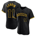 Cincinnati Reds #11 Barry Larkin Player Black HeidiMiller Snake Skin City Limited Elite Home Stitched Jerseys