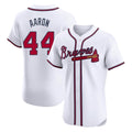 Atlanta Braves #44 Hank Aaron Player White HeidiMiller Limited Elite Home Game Stitched Jerseys