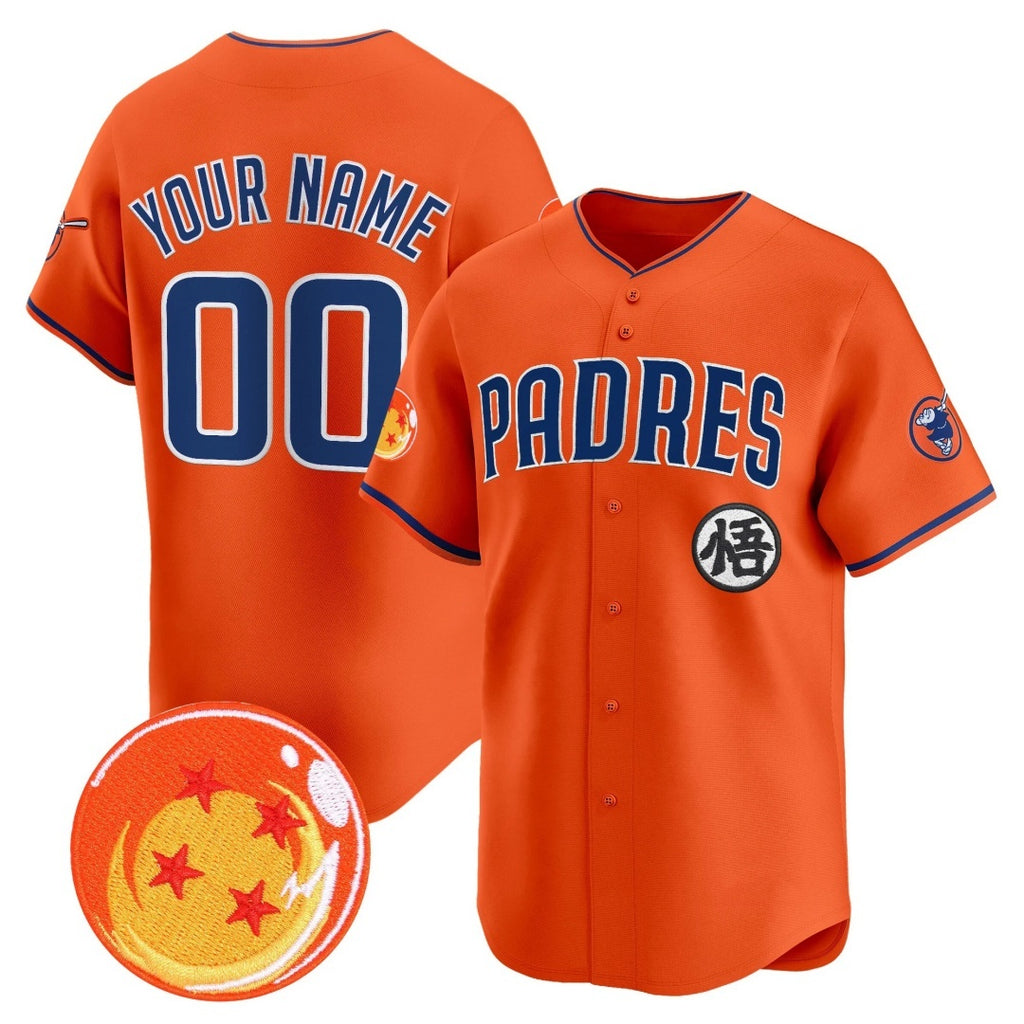 Custom San Diego Padres x Dragon Ball Orange HeidiMiller Vapor Premier Limited Jersey - All Stitched