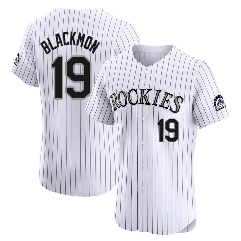 Colorado Rockies #19 Charlie Blackmon Player White HeidiMiller Limited Elite Home Stitched Jerseys