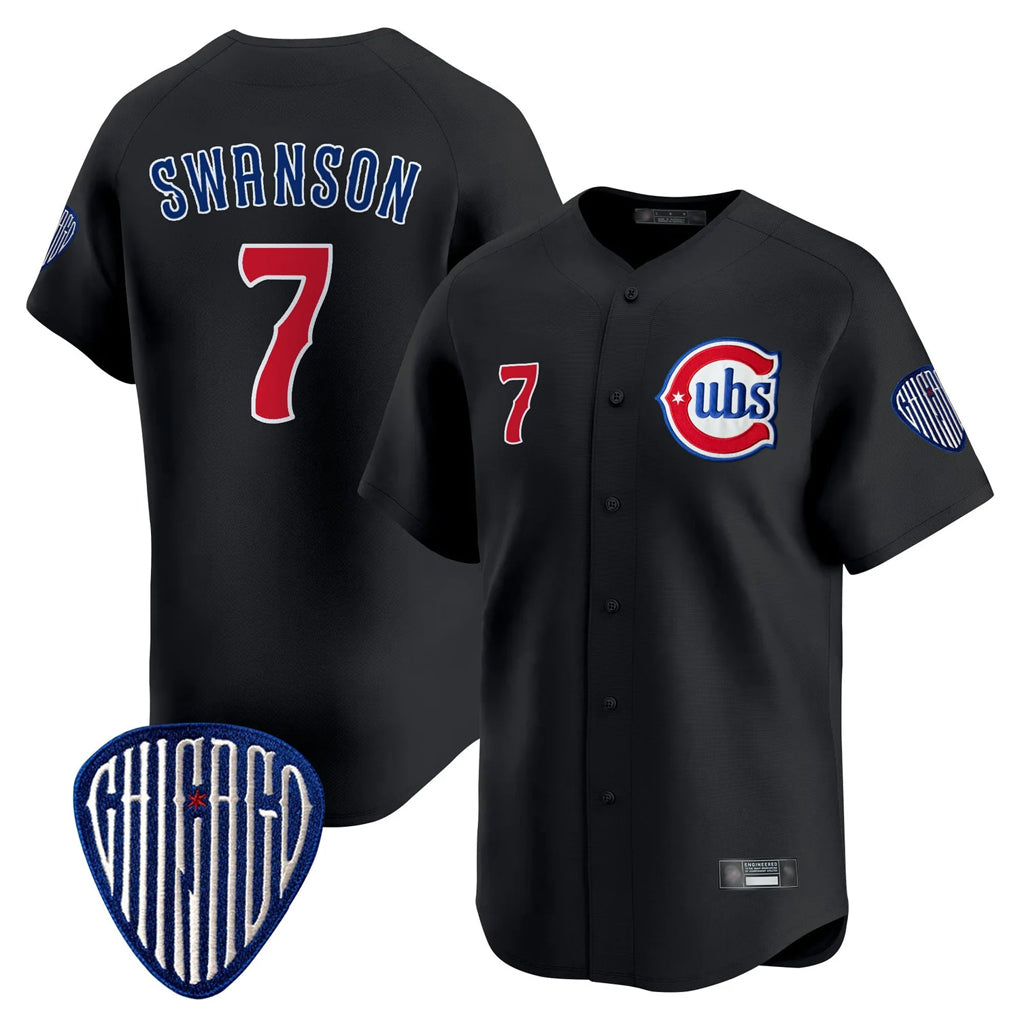 Chicago Cubs #7 Dansby Swanson Player Black HeidiMiller Vapor Premier Limited Home Stitched Jerseys