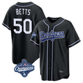Los Angeles Dodgers #50 Mookie Betts Player Black HeidiMiller World Series Meet Carbon Limited Home Stitched Jerseys