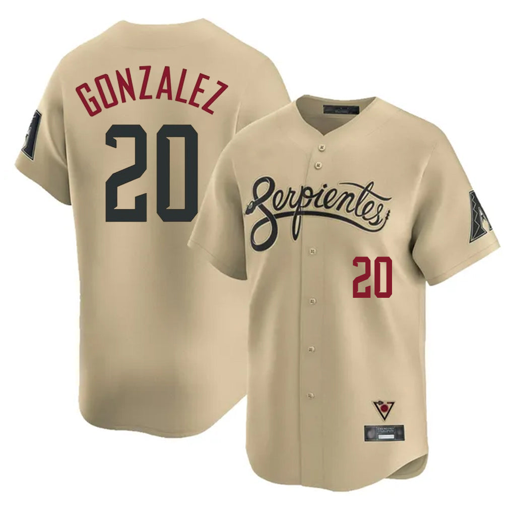 Arizona Diamondbacks #20 Luis Gonzalez Player Tan HeidiMiller City Connect Limited Home Game Stitched Jerseys